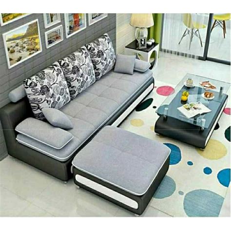 Jual Sofa L Putus Abu Hitam Minimalis Modern Terbaru Shopee Indonesia