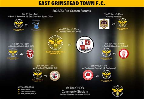 East Grinstead Town Fc Pre Season Friendlies Visit East Grinstead