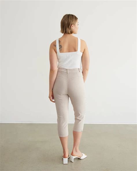 Pantalon capri à jambe étroite et taille haute L Iconique Petite