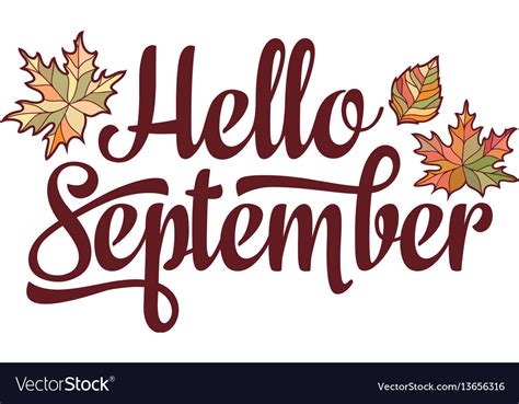 Hello September Text Retail Message Best For Sale Vector Image