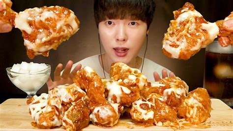 Asmr Korean Sweet Chicken Real Sound Mukbang 처갓집 슈프림양념치킨 처음 먹어봤어요 리얼