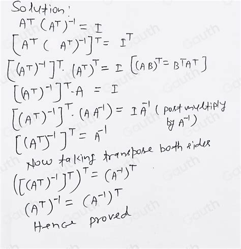 Solved: Consider the following theorem. Properties of Inverse Matrices ...