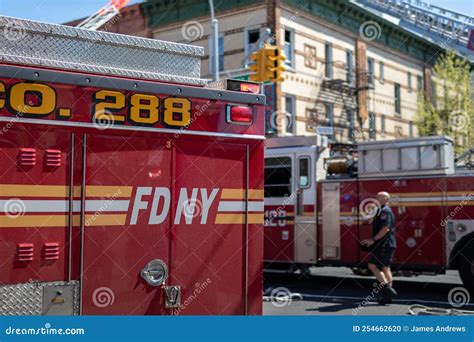 New York City Fire Department Truck on a Street in Astoria Queens New ...