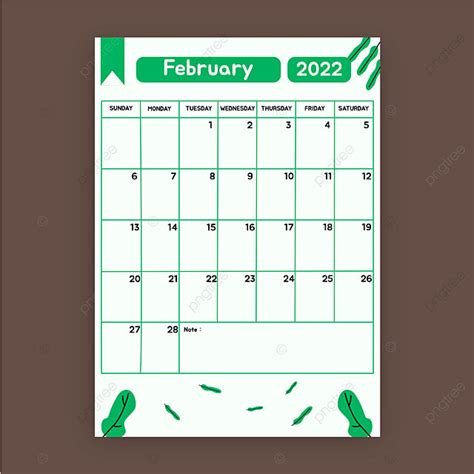 February 2022 Planning Calendar Template Download On Pngtree