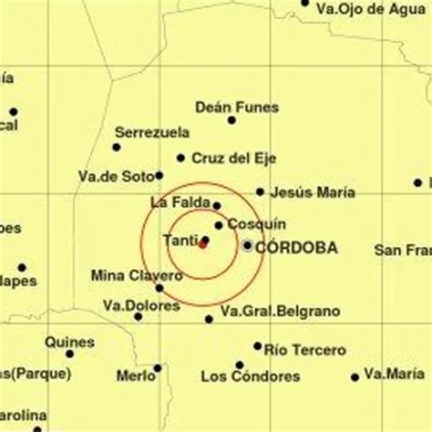 Córdoba se registró un sismo de 4 3 grados en la escala de Richter