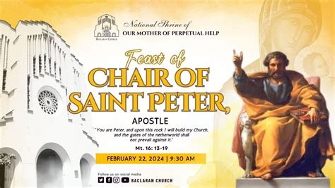 Baclaran Church Feast Of The Chair Of Saint Peter Apostle YouTube