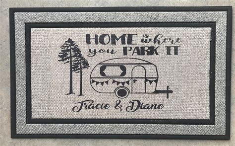 Home Is Where You Park It Welcome Mat Travel Trailer Decor Rv Decor