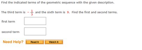 Solved Find The Indicated Terms Of The Geometric Sequence