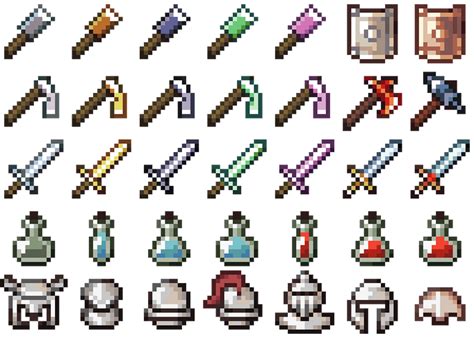 16x16 Pixel Art Item Icons By Gandalfhardcore