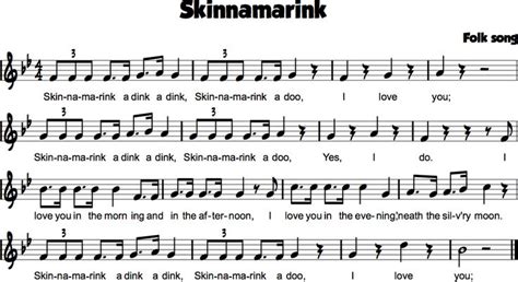 Skinnamarink Beths Notes Preschool Songs Story Telling Activities