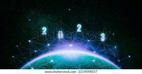 2023 Numbers Above Planet Against Background Stock Illustration ...