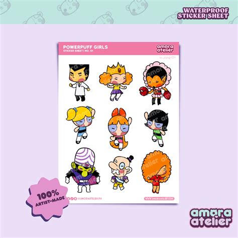 Sticker Sheet Powerpuff Girls No 1 Amora Atelier