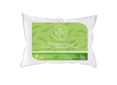 KIT 4 Travesseiros Pluma De Ganso Ecologica Casa Dona 50x70cm 200 Fios