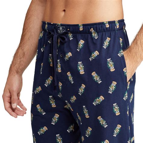 Polo Ralph Lauren Polo Bear Cotton Pajama Pant In Navy Blue For Men Lyst