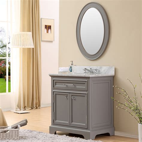 30 inch Traditional Bathroom Vanity Gray Finish