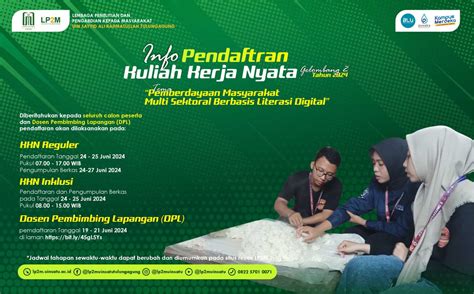 Pendaftaran Peserta Dan Dpl Kuliah Kerja Nyata Lp M Uin Sayyid Ali