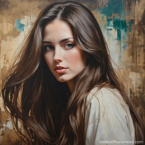 Popular Painting Beautiful Brunette Woman Stable Diffusion Online
