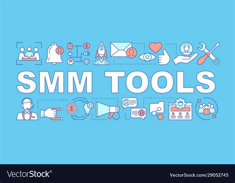 Smm Tools Word Concepts Banner Royalty Free Vector Image