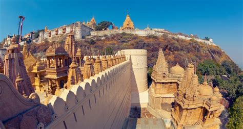 Jain Temple Complex on Top of Shatrunjaya Hill in Palitana Stock Photo ...