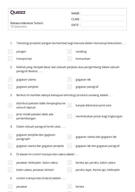 50 Lembar Kerja Mengidentifikasi Gagasan Utama Dalam Nonfiksi Untuk