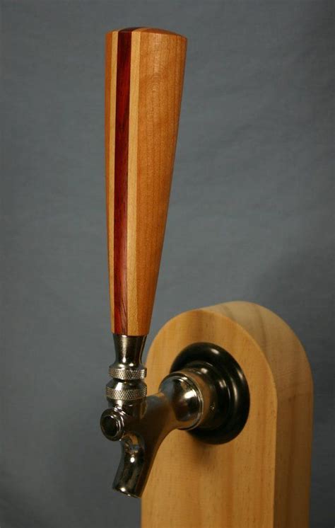 Wood Beer Tap Handle Cherry With Maple And Padauk Stripes 6 Inches