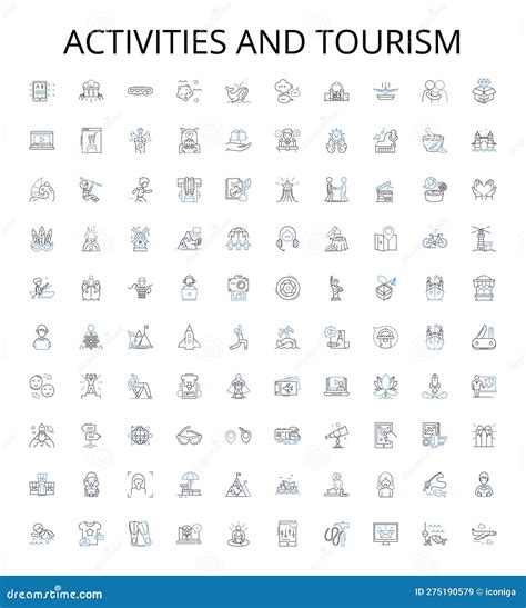 Activities and Tourism Outline Icons Collection. Activities, Tourism