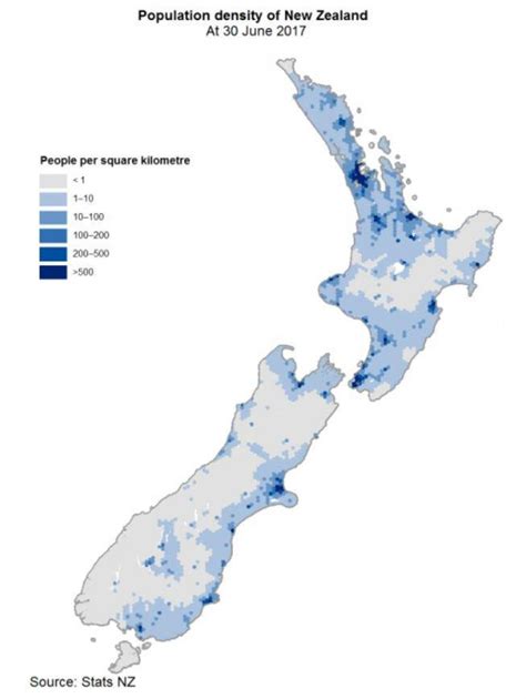 Map of New Zealand population: population density and structure of ...