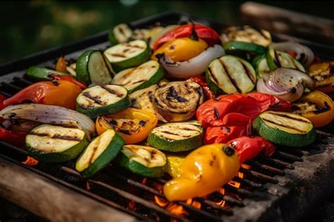 Grilled bbq vegetables. Generate Ai