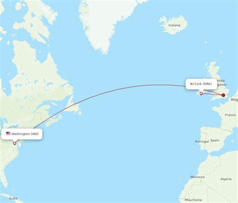 All Flight Routes From Cork To Dulles ORK To IAD Flight Routes