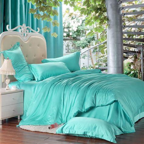 Luxury Solid Turquoise Blue Green Comforters Bedding Set King Size