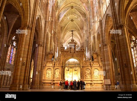 Interior of Leon Cathedral, Leon Spain Stock Photo, Royalty Free Image ...