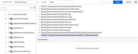 Defining Query Parameters Using Query Designer