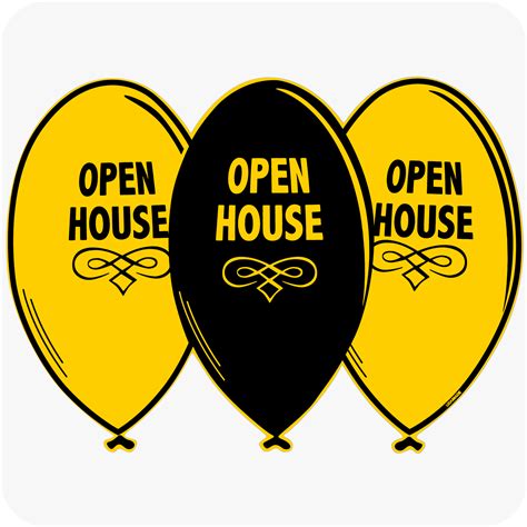 Buy Open House Balloon Sign - Black and Yellow – planetsignshop.com