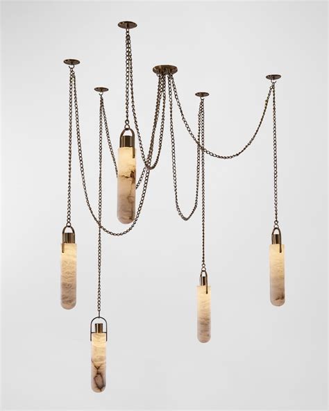 Allegri Crystal By Kalco Lighting Flint 5 Light LED Multi Drop Pendant