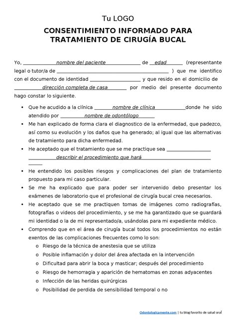 Cambiar Compromiso Actuaci N Consentimiento Informado Cirugia Oral