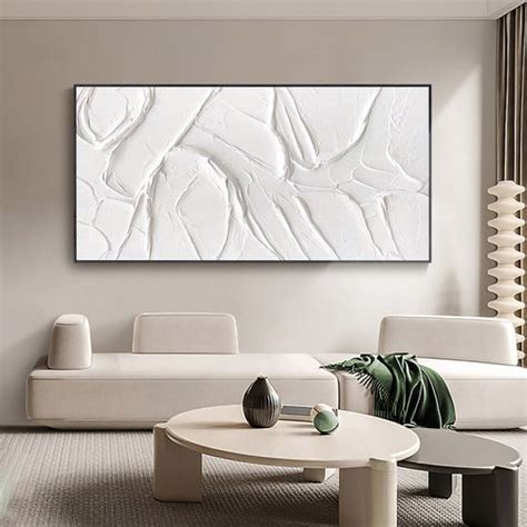 White Wall Art White Horizontal Canvas Art White Textured Wall - Etsy