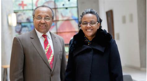 red cross chief bekele geleta meets  lady roman tesfaye  geneva