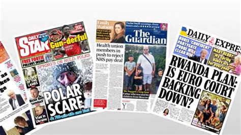 Mondays National Newspaper Front Pages Uk News Sky News