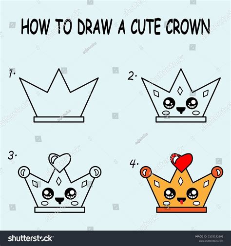 How Draw Cute Crown Good Drawing Stock Vector (Royalty Free) 2252132901 | Shutterstock