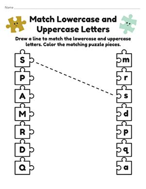 Match Lowercase And Uppercase Letters Interactive Worksheet