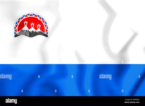 3D Flag of Kamchatka Krai, Russia. 3D Illustration Stock Photo - Alamy