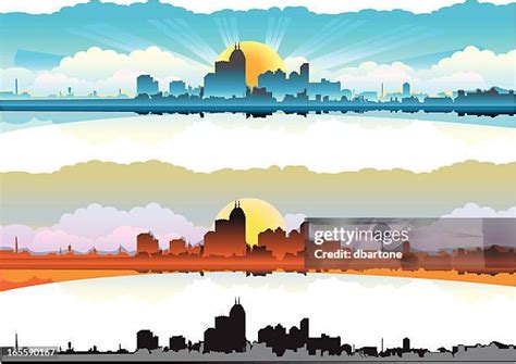 Indianapolis Skyline Silhouette High Res Illustrations - Getty Images