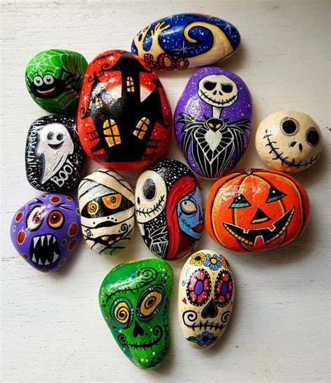 20 Ideas For Halloween Painted Rocks Rock Crafts Rock Painting