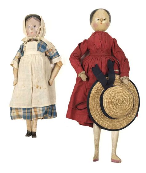 Lot 516 Peg Dolls Two Victorian Wooden Peg Dolls