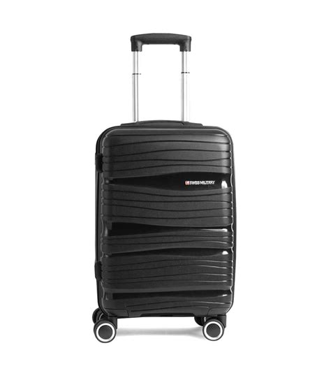 Swirl 55 Cm Hard Trolley Cabin Bag With 8 Wheels And 3 Dial Lock Black