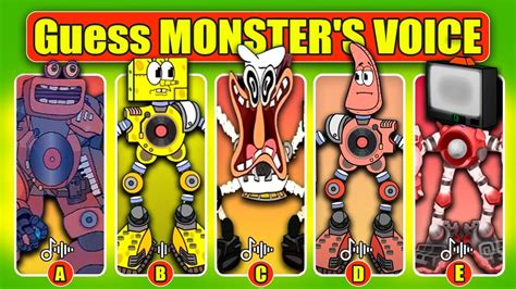 GUESS THE VOICE THE MONSTERS 17 Wubbox Pizza Tower Club TV Man