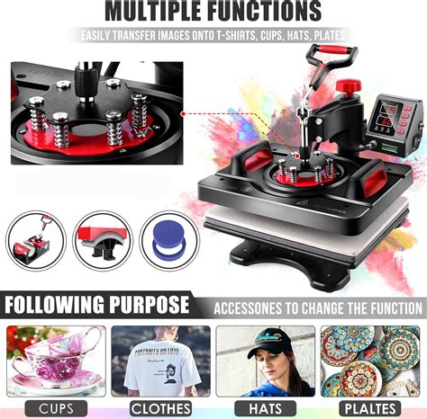 AKEYDIY 8 In 1 Heat Press Machine Professional Sublimation Machine 15 X