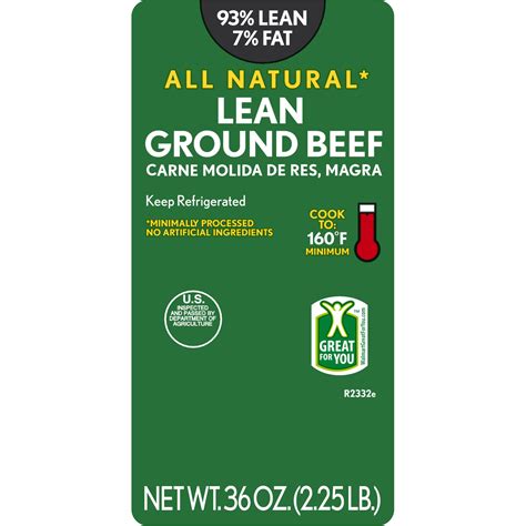 93 Lean 7 Fat Lean Ground Beef 2 25 Lb Tray Fresh All Natural