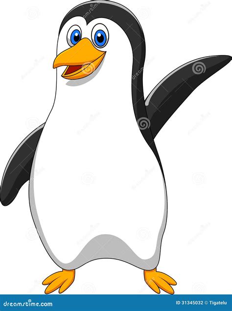 Cute Penguin Cartoon Waving Stock Photography - Image: 31345032