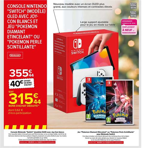 Promo Console Nintendo switch modèle Qled Avec Joy con Blanc Jeu